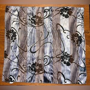 Beautiful Black and Silver Floral Scarf!